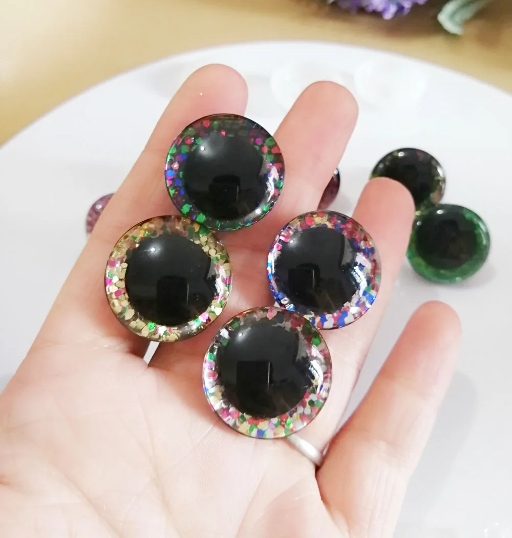 100 unids/lote nueva 16mm y 20mm y 24mm borrar trapezoidal de seguridad de pl&aacute;stico de juguete ojos + colorido brillo nonwovens + arandela para mu&ntilde;eca diy-HS10-1