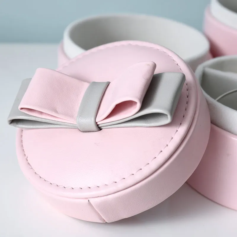 Чехол для Драгоценностей из искусственной кожи с бантом карамельного цвета