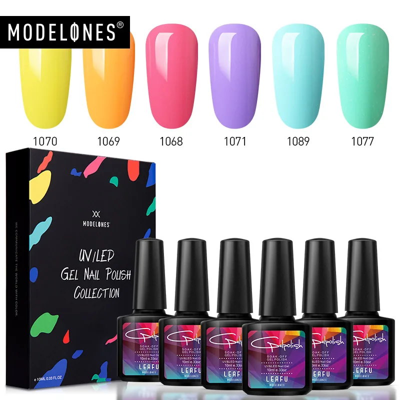 УФ Гель лак Modelones 6 шт./лот для дизайна ногтей гибридные гель наборы лаков