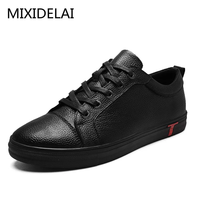 

Men Genuine Leather Shoes Lace-Up Black Shoe Real Leather Loafers Mens Moccasins Italian Designer Flats Shoes Size 38-48