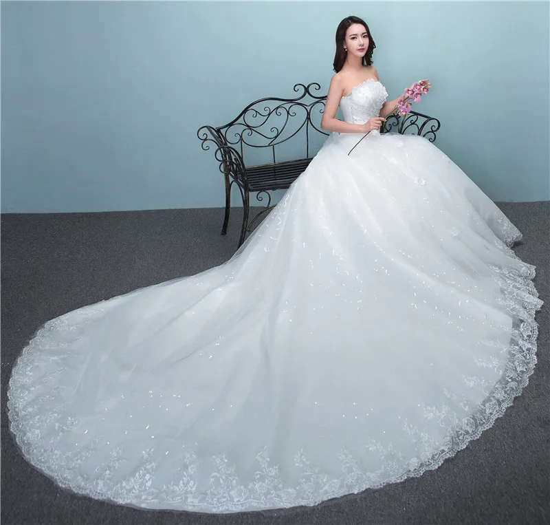Фото Свадебные платья 2019 с длинносоставные свадебное платье бальное элегантная