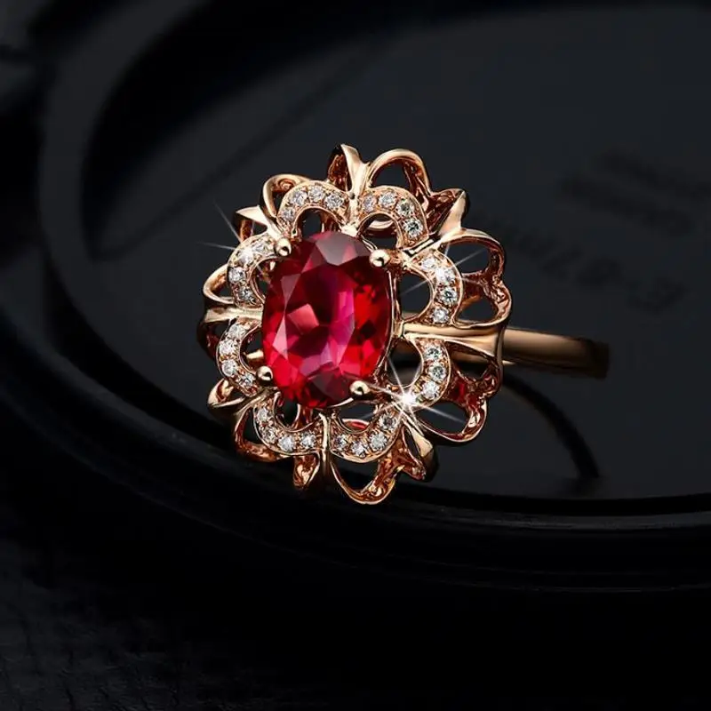 Женское кольцо с кристаллами Everoyal ювелирное украшение в виде цветка розового