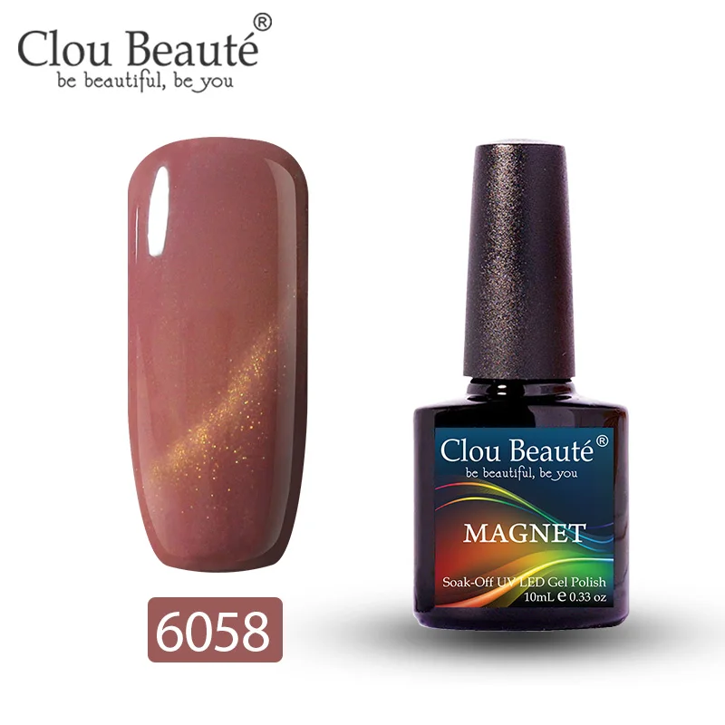 Clou Beaute Гель-лак «кошачий глаз» дизайн ногтей 10 мл Полупостоянный УФ светодиодный лак гель Дизайн ногтей замочить от покраски УФ гель лак для ногтей - Цвет: 6058