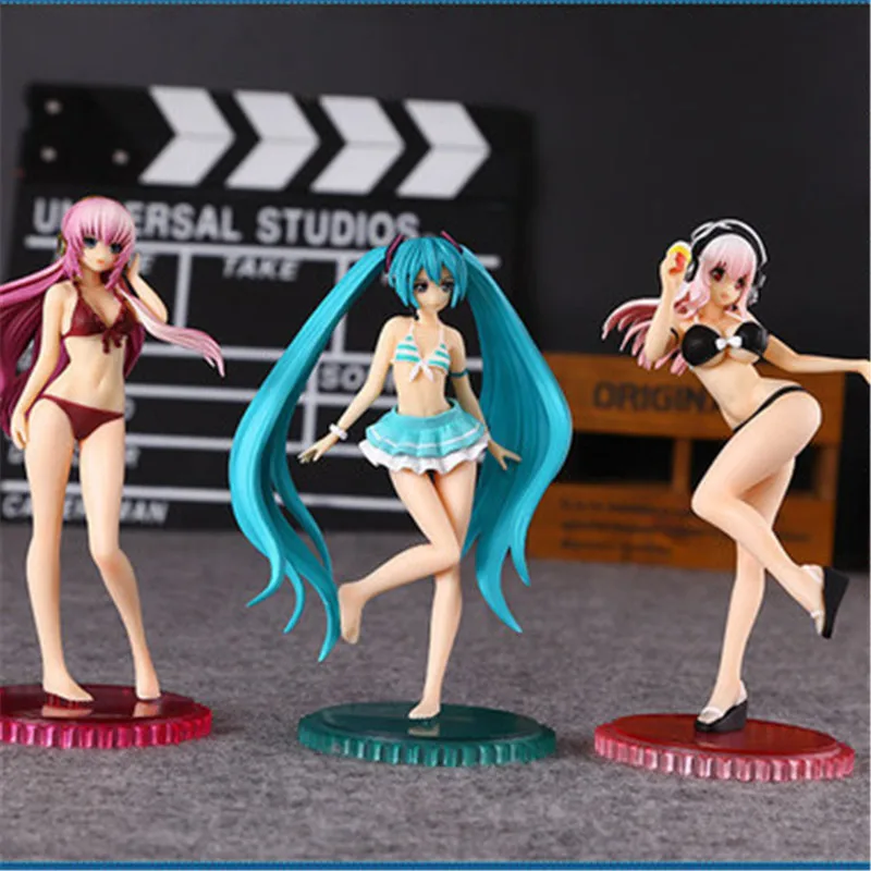 Аниме богиня Мегурине лука HATSUNE MIKU SUPERSONICO бикини ver. Волна ПВХ сексуальные Фигурки