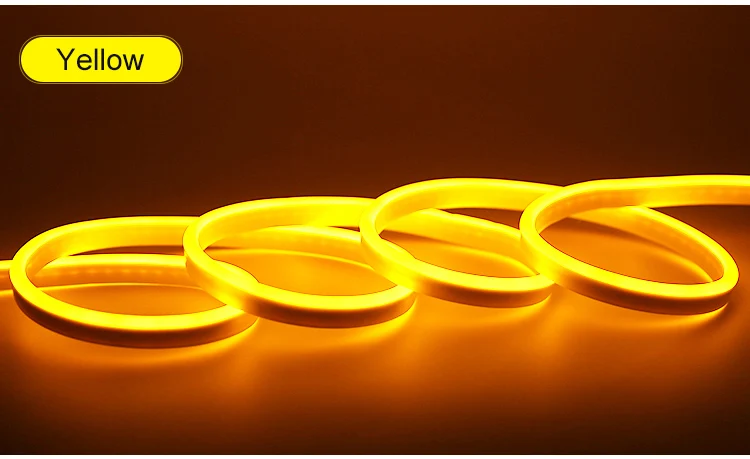 Yellow 12 В постоянного тока гибкая светодиодная лента неоновая лента SMD 2835 Мягкая Веревка светильник SMD 2835 силиконовая резиновая трубка Водонепроницаемая с питанием от сети - Испускаемый цвет: Yellow