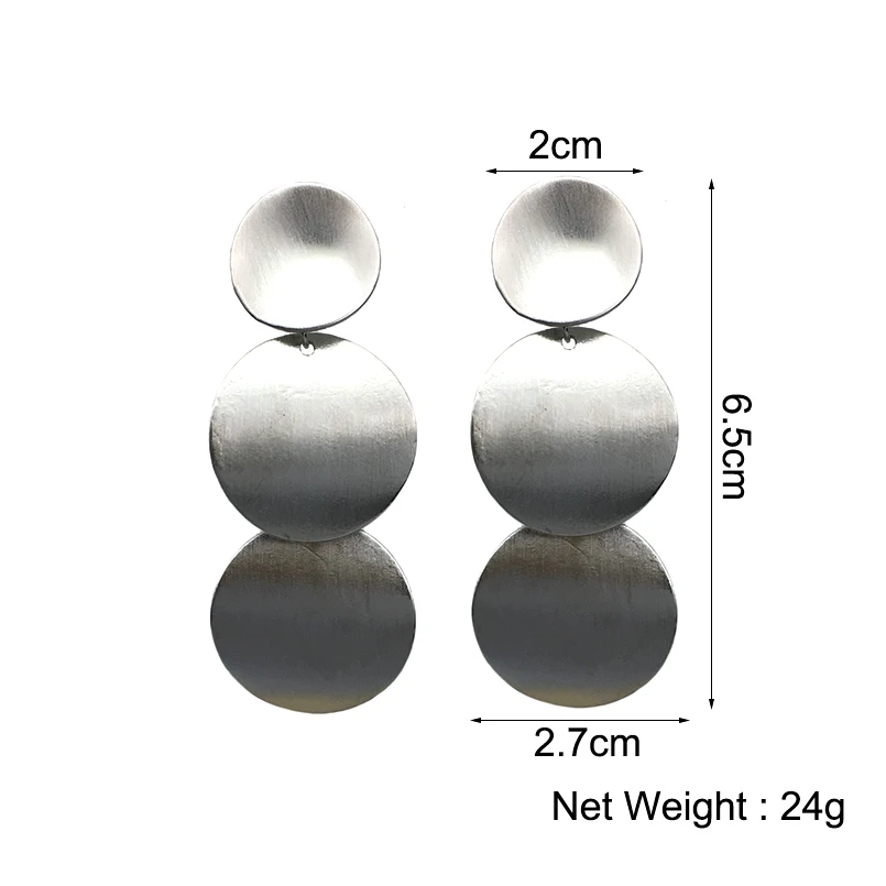 Punk Curve Round Metal Long Earrings For Women Fashion Jewelry Big Stud Statement Accessories UKMOC | Украшения и аксессуары