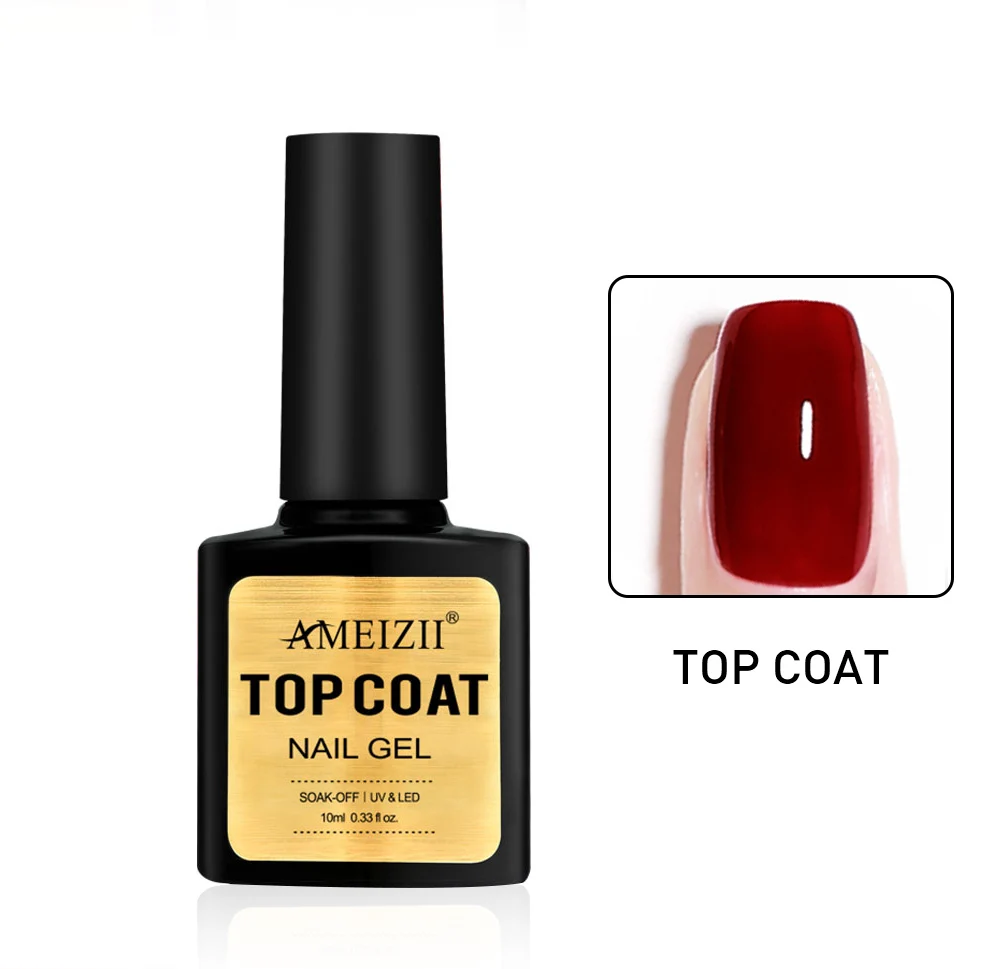 Top coat AMEIZII Гель-лак для ногтей УФ светодиодный Гель-лак для маникюра впитываемый верхний базовый слой Полупостоянный Гибридный лак для ногтей - Цвет: Top coat