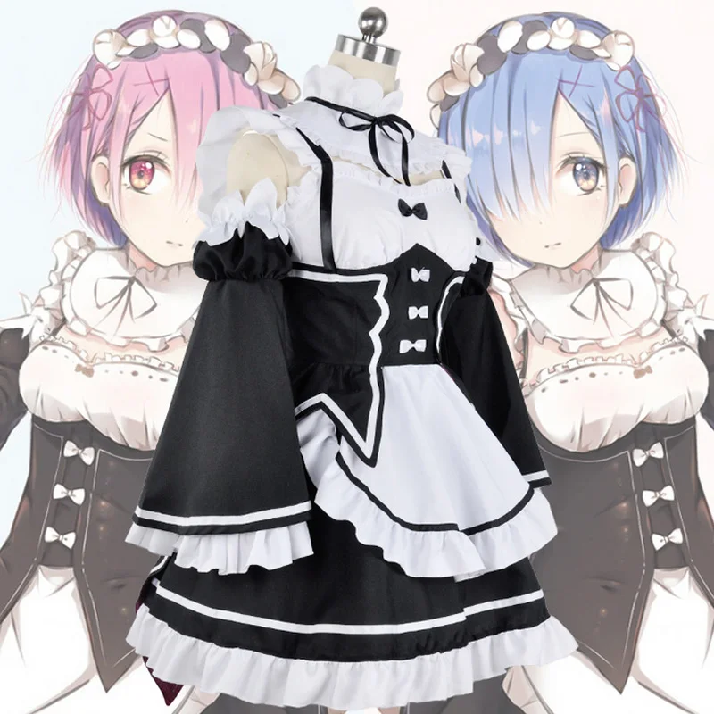 Костюм для косплея Coshome Re:zero Ram Rem парик костюм служанки на Хэллоуин Re Life In A в