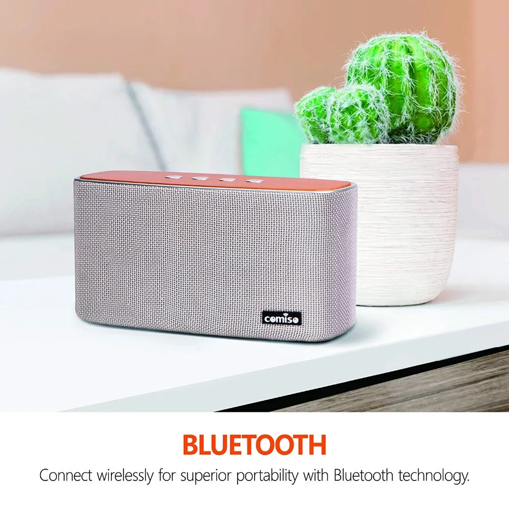 Bluetooth Колонка COMISO 30 Вт с супер басами Бамбуковая деревянная для дома|Портативные