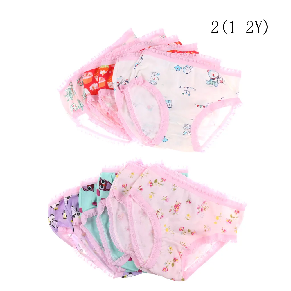1-2Years 1 предмет, хлопковые трусики для девушек, детские короткие трусы, детское нижнее белье, детские шорты с рисунками, трусы для девочек - Цвет: 1-2Years