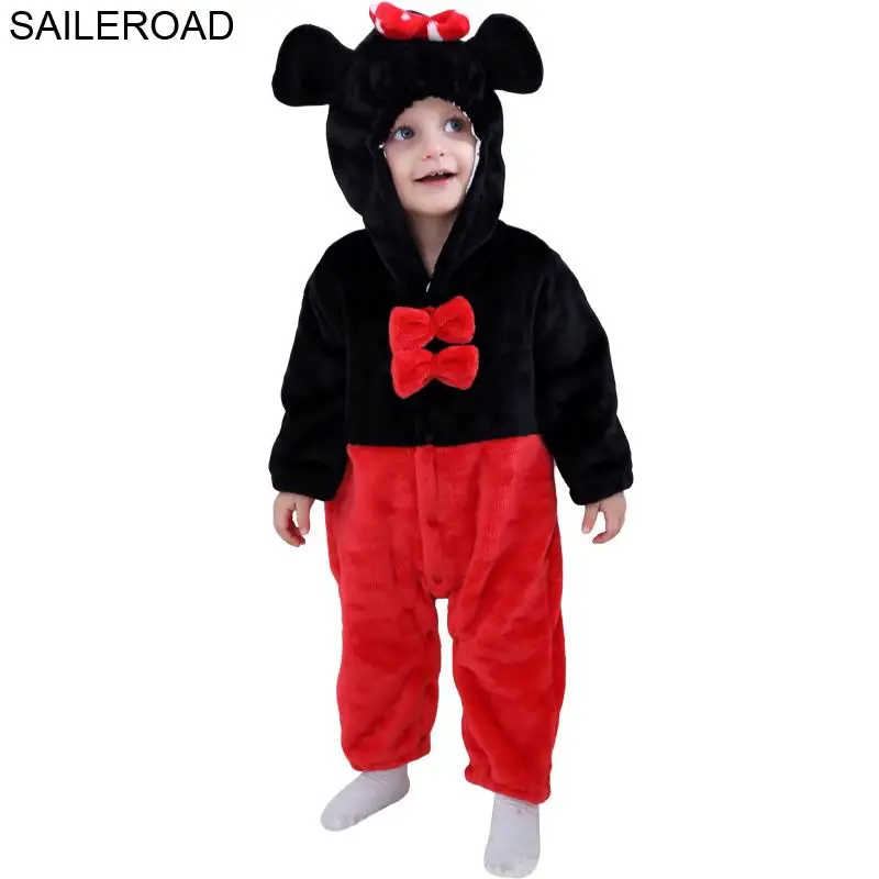 H2532 mouse SAILEROAD/Трицератопс кегуруми; детские пижамы; сезон весна-осень; одежда для сна для малышей; Зима г.; комбинезон для новорожденных на молнии - Цвет: H2532 mouse