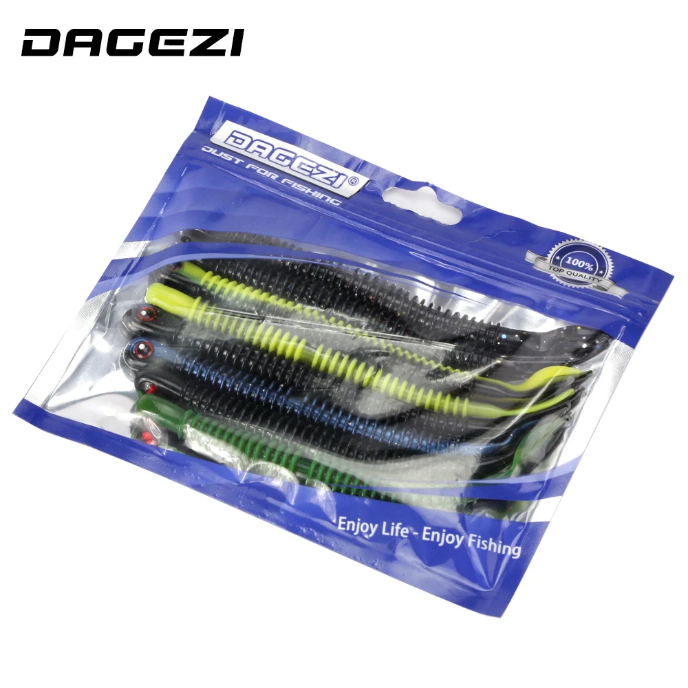 DAGEZI 8 шт./лот мягкие блесны для рыбалки (13 см)/5G с длинным шлейфом девочек приманки