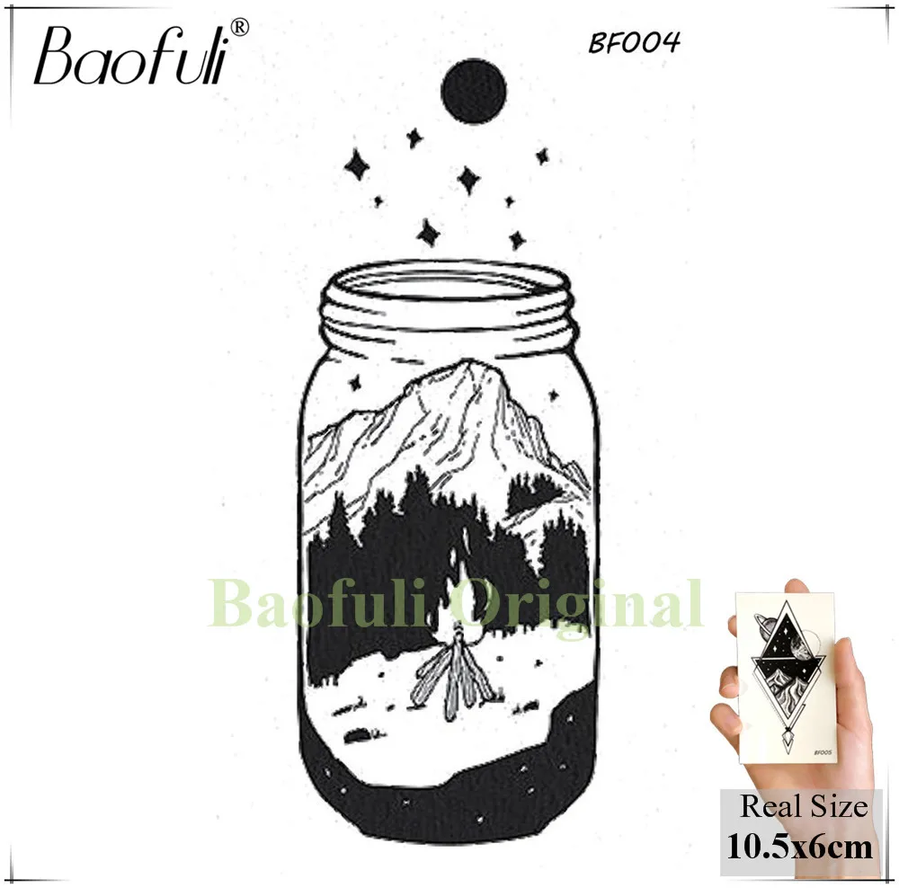 BAOFULI DIY геометрические алмазные розы лисицы временная татуировка стикер боди арт