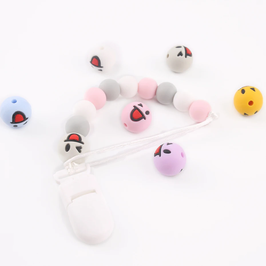 Укусы 10 шт. силиконовый бисер ребенок Прорезывание Зубов Бусины улыбка 15 мм