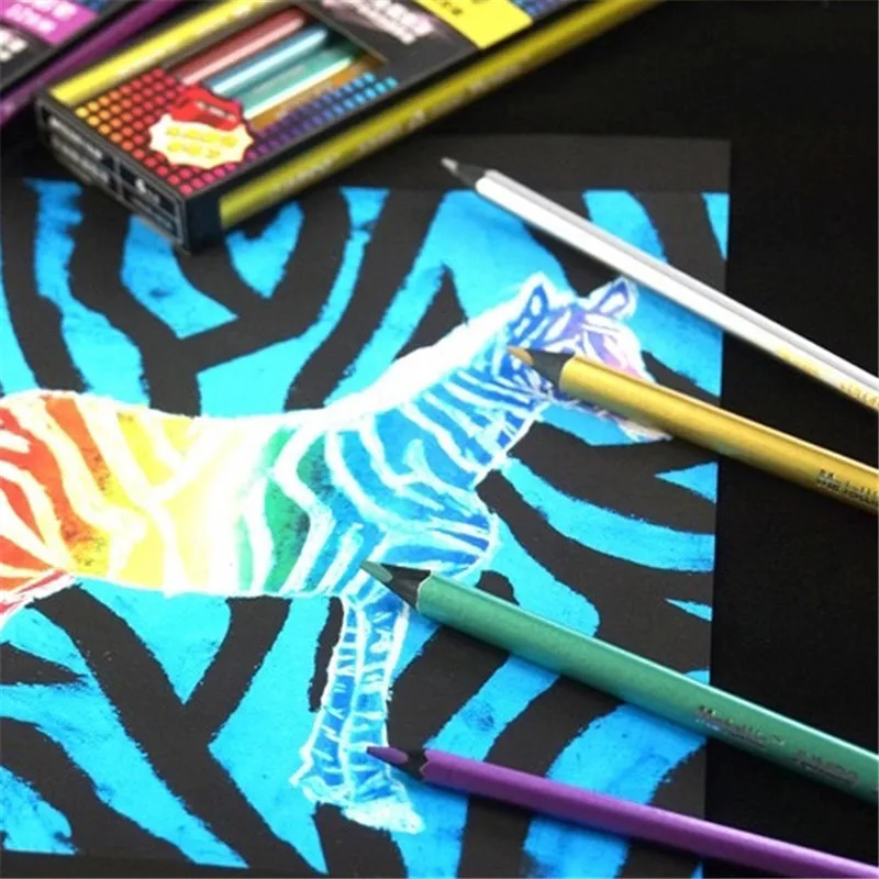 12 pcs Colorful Metallic Non-toxic Drawing Pencils Sketching Finest | Игрушки и хобби
