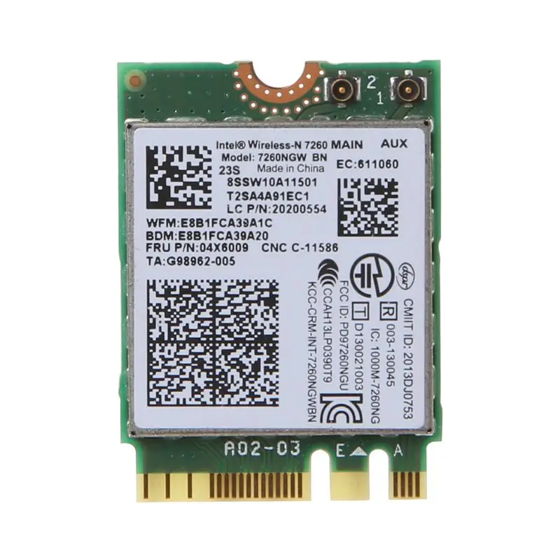 Wireless Adapter Network Card for Lenovo Thinkpad T440 W540 L440 T450P Intel 7260NGW BN Wireless WLAN Card 04W3830/04X6009
