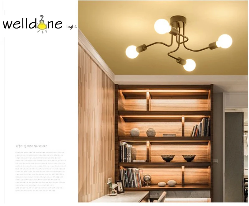 Потолочный светильник в стиле ретро черная лампа индастриал лофт скандинавский