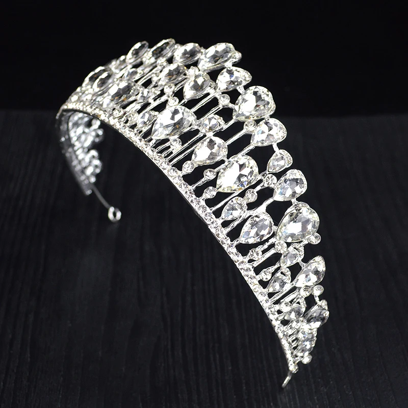 Trendy Vintage Silver Color Crown Baroque Full Crystal Tiara For Bride Wedding Princess Fashion Headdress Hair AccessoriesHG-095 | Украшения