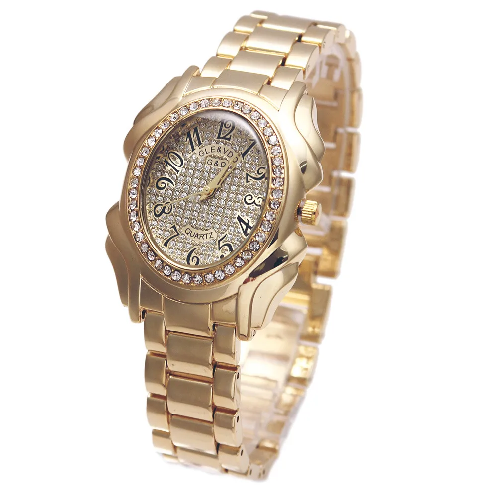 2017 Роскошные Брендовые Часы G &amp D Женские кварцевые наручные часы золотые