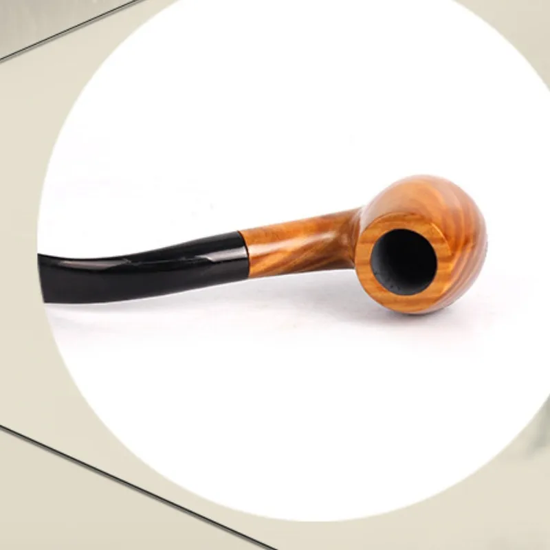 1Pcs Smoking Pipe Pipes for Nature Ebony Manual Gift Wood Bent Type Smoke Accessories Christmas Gifts |