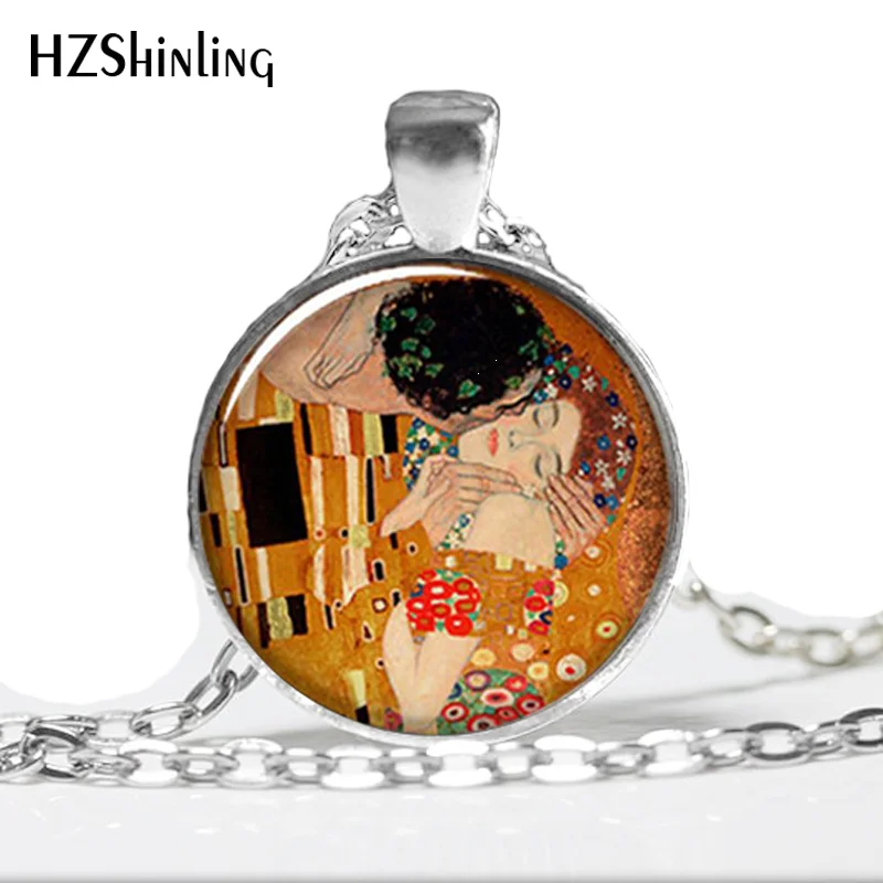 NS-0059 новинка модное стеклянное купольное ожерелье Gustav Klimt Детская Подвеска для