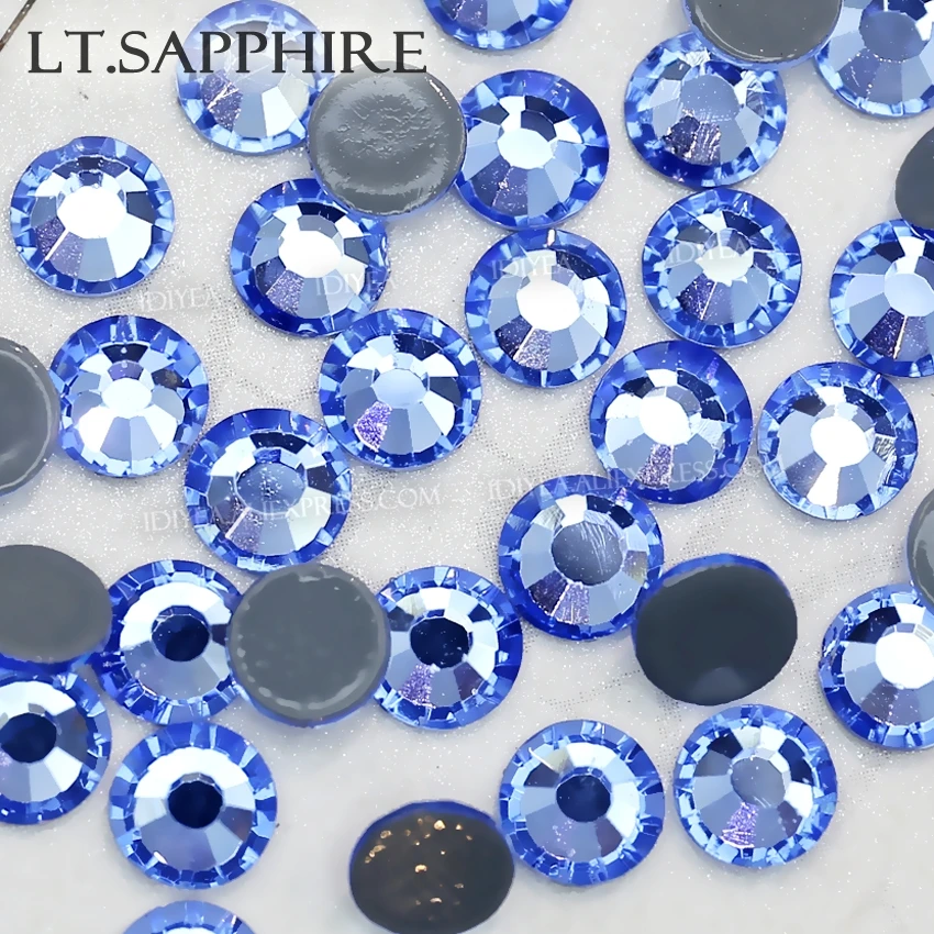 Lt.Sapphire стразы горячей фиксации для рукоделия украшения одежды с плоским