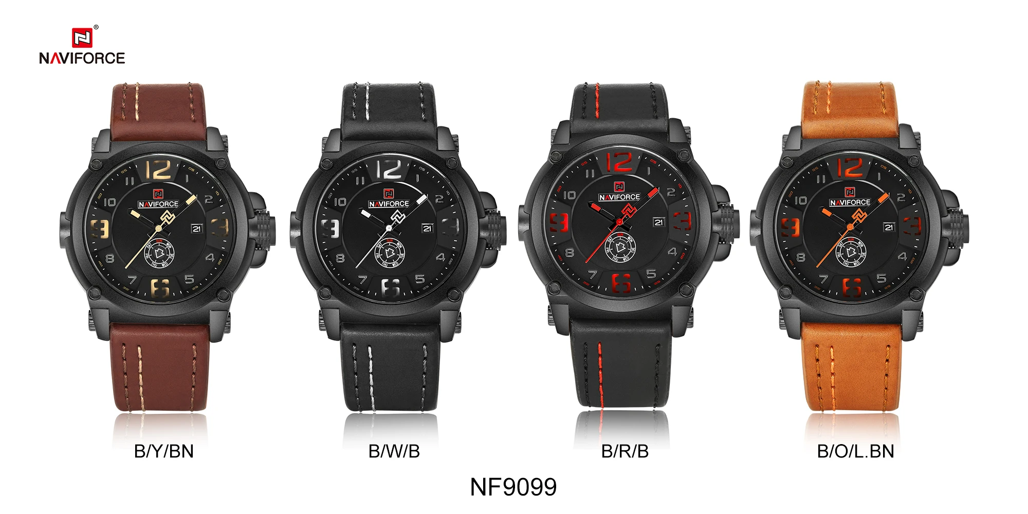 NAVIFORCE мужские часы от ведущего бренда класса люкс спортивные кварцевые часы с кожаным ремешком Мужские Водонепроницаемые наручные часы Relogio Masculino