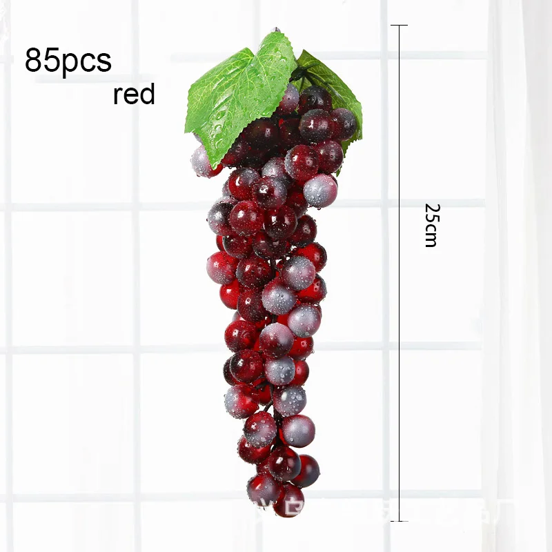 85pcs red 1 шт Искусственные Фрукты Пластиковые искусственные виноградные поддельные фрукты для дома украшение стола для вечеринки - Цвет: 85pcs red