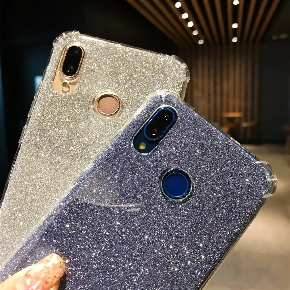 Блеск анти-шок силиконовый мягкий чехол для задней крышки huawei P20 Lite P10 Коврики 20 Pro