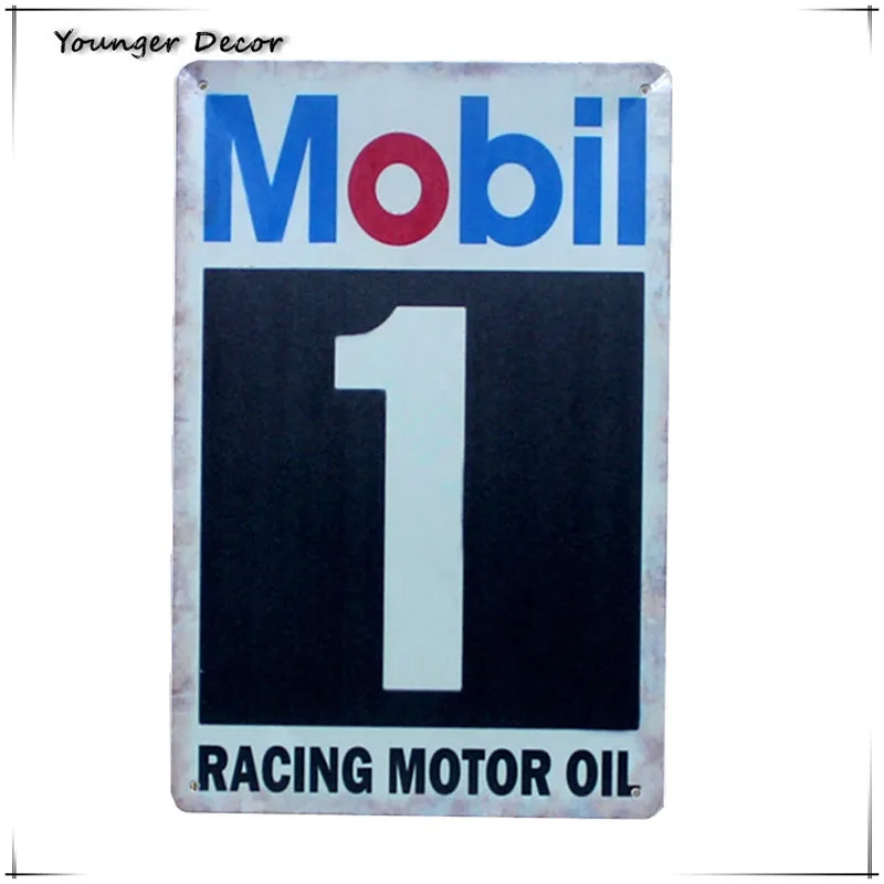 American Style Classic Mobil 1 Racing Motor Oil Metal Signs Vintage Home Wall Decor Poster Retro Tin Plaque YA157 | Дом и сад
