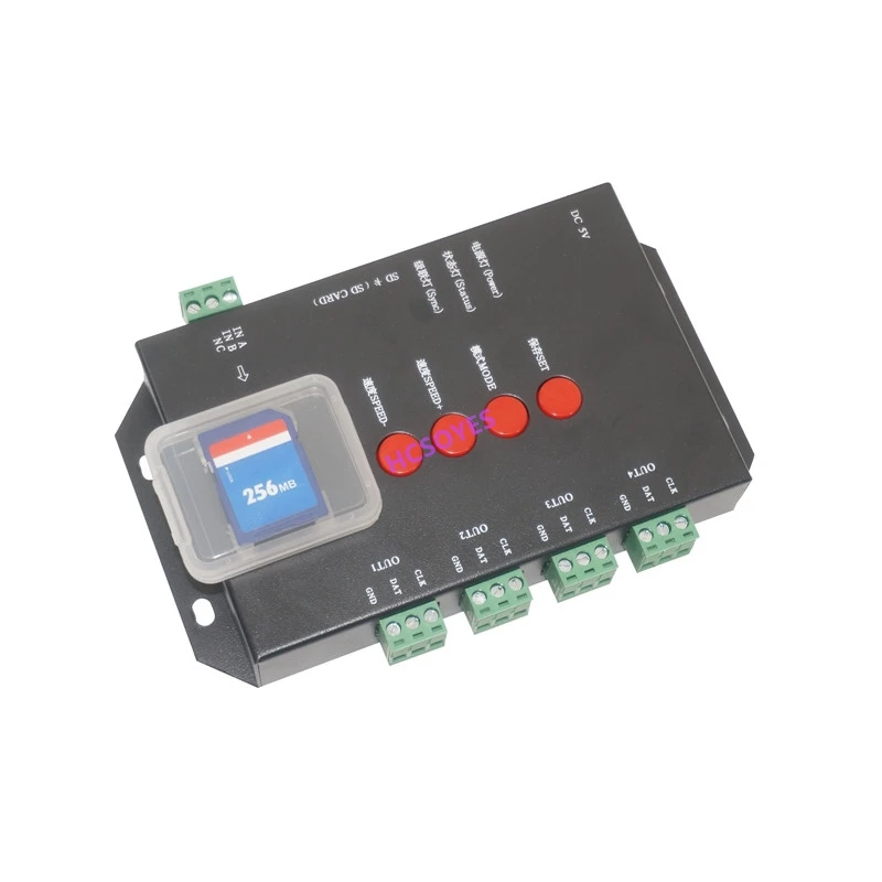 Светодиодный RGB-контроллер T4000S настраиваемая SD-карта 5 в постоянного тока sk6812 WS2812B