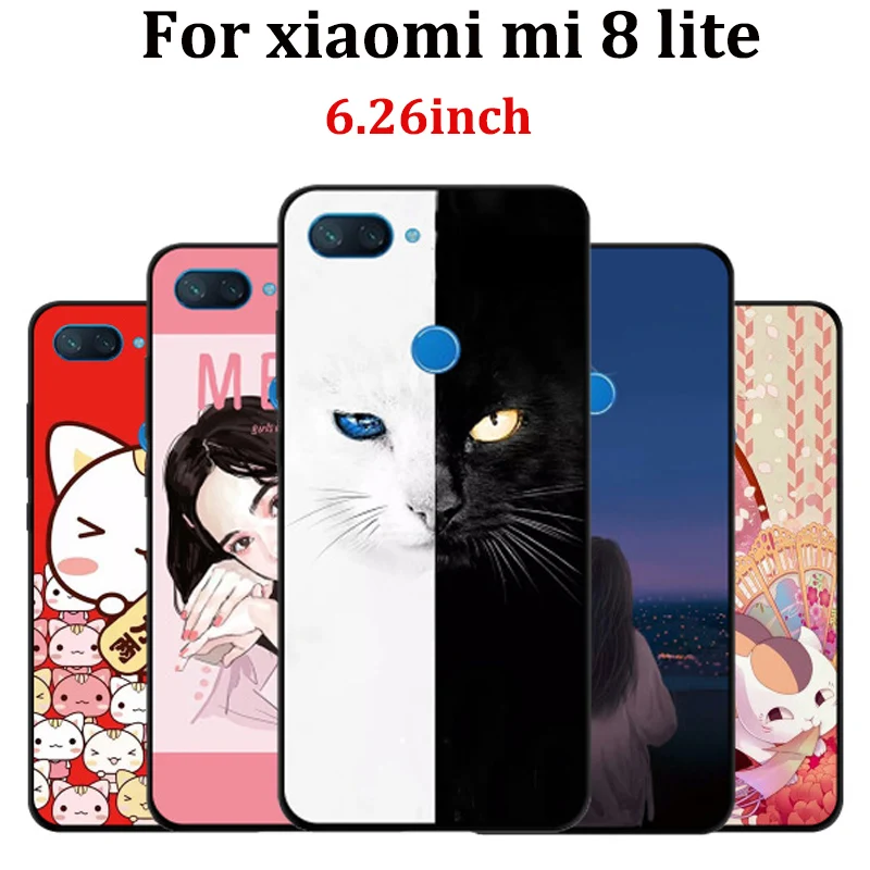 6 26 &quotдля Xiaomi Mi 8 Lite чехол для lucky cat мягкий телефона Mi8 защитный кожа|Бамперы| |