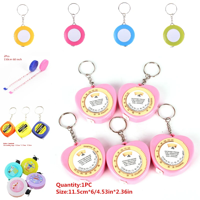 Портативный тело Фитнес Конфеты цветной брелок рулетка количество одежды Размер