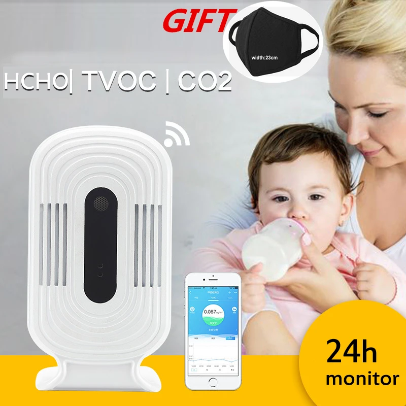 WIFI HCHO TVOC CO2 термометр гигрометр монитор углекислого газа умный детектор