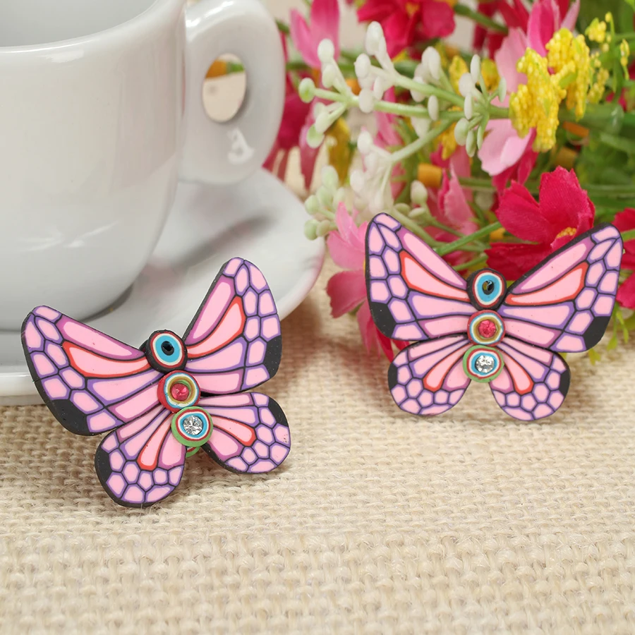 Бусины бабочки из полимерной глины ручной работы 10 шт./лот|polymer pendant|polymer clay pendantclay