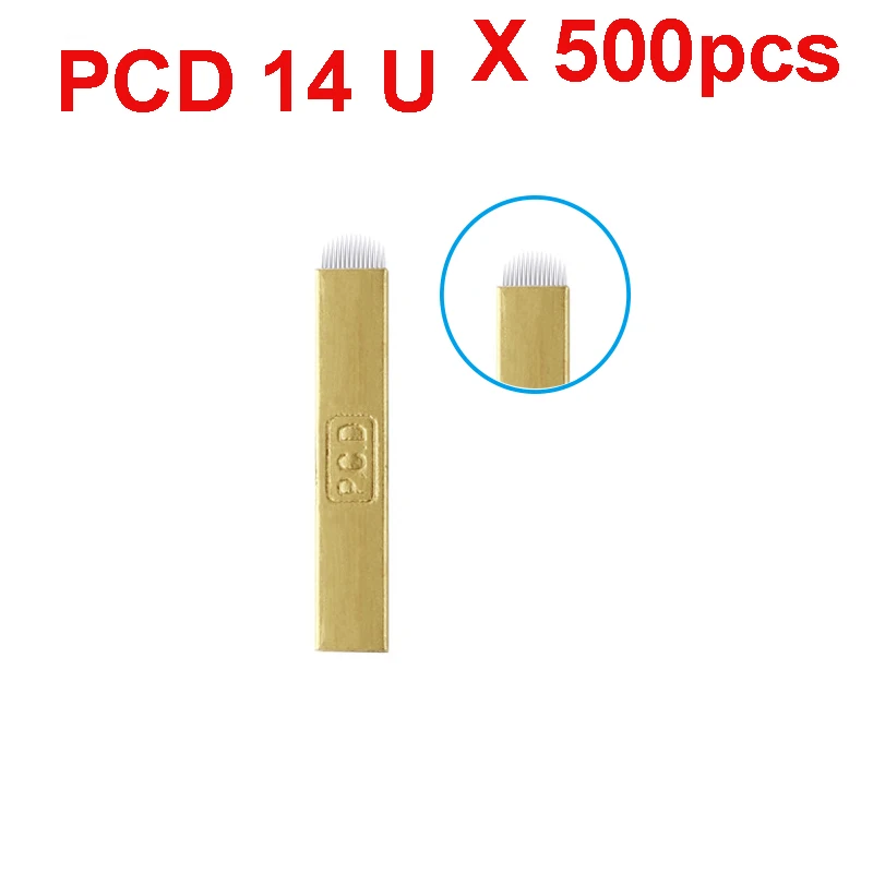 Иглы для татуировки PCD U14 500 шт. иглы перманентного макияжа бровей лезвия