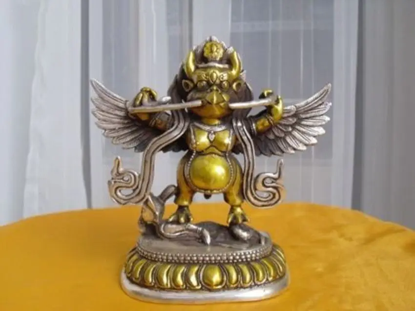 

bi001652 Tibetan Silver Buddhist bronze Garuda statue bouddha statue