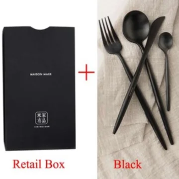Black with Box Xiaomi Maision Maxx набор ножей из нержавеющей стали, ложка, вилка, чайная ложка, 4 комплекта посуды, 3 Цвета для умного дома - Цвет: Black with Box