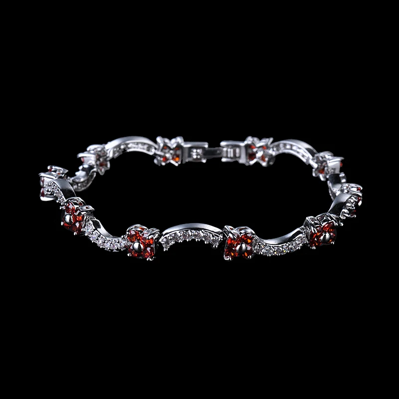 Модные женские/женские браслеты с австрийскими кристаллами и цветком из белого