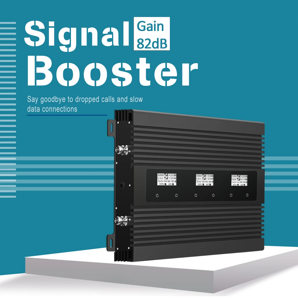 Усилитель сотового сигнала GSM 900 LTE с коэффициентом усиления 82 дБ трехдиапазонный