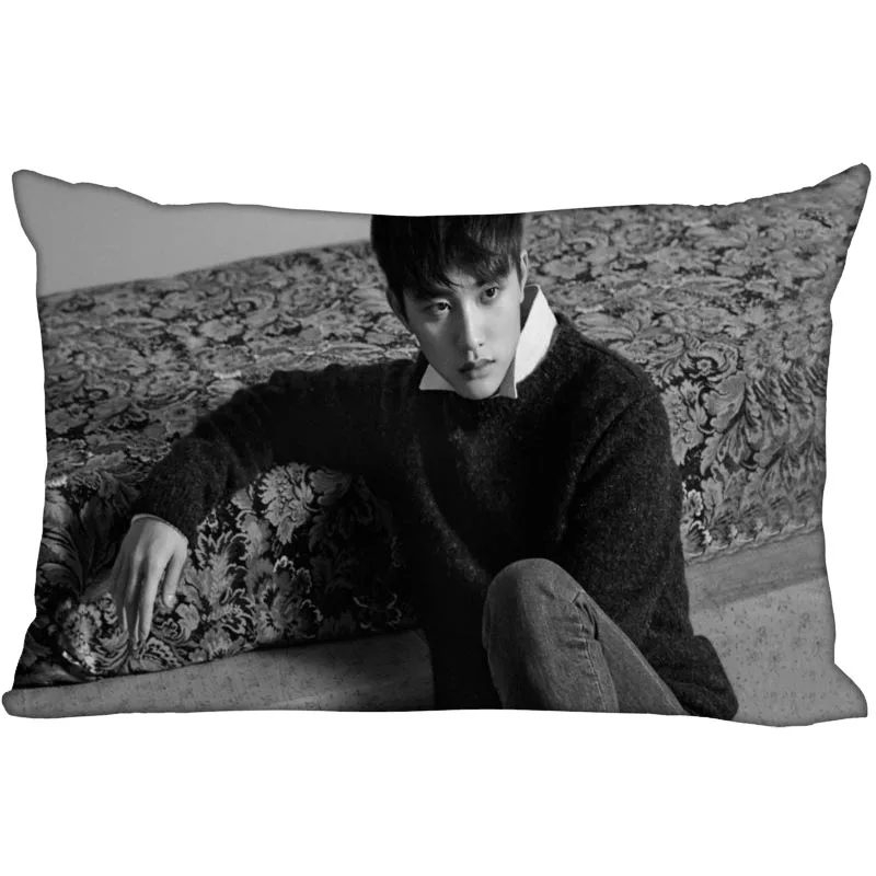 Hot KPOP EXO D.O. Наволочка с двух сторон Печатный сатин наволочки для подушек застежка