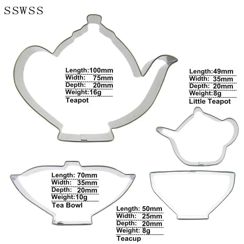 Четыре чайных набора маленький чайник большой чайная чаша чашка формочки для