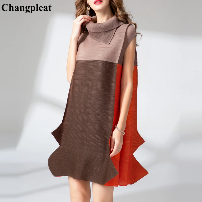 Женское плиссированное платье Changpleat асимметричное выше колена большого размера