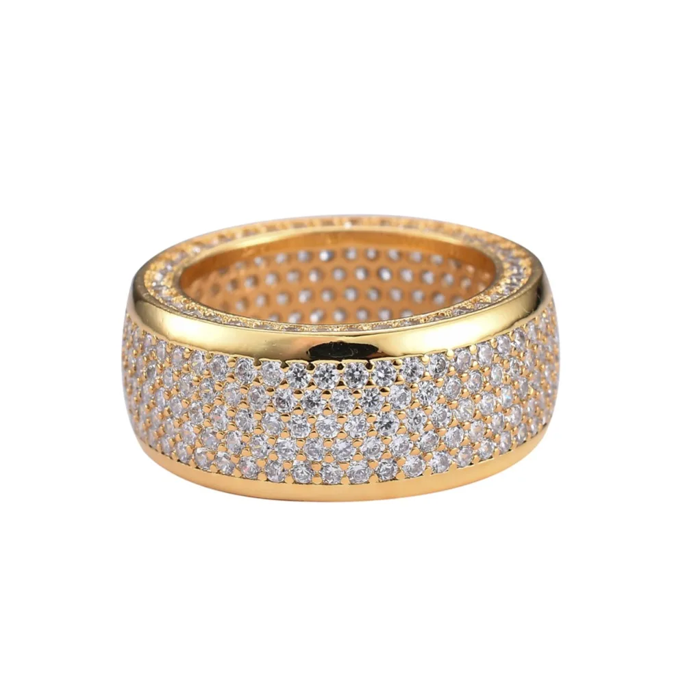 Brass mirco setting CZ stone Hip Hop Ring All Iced Out Men Stone Rings R005 |