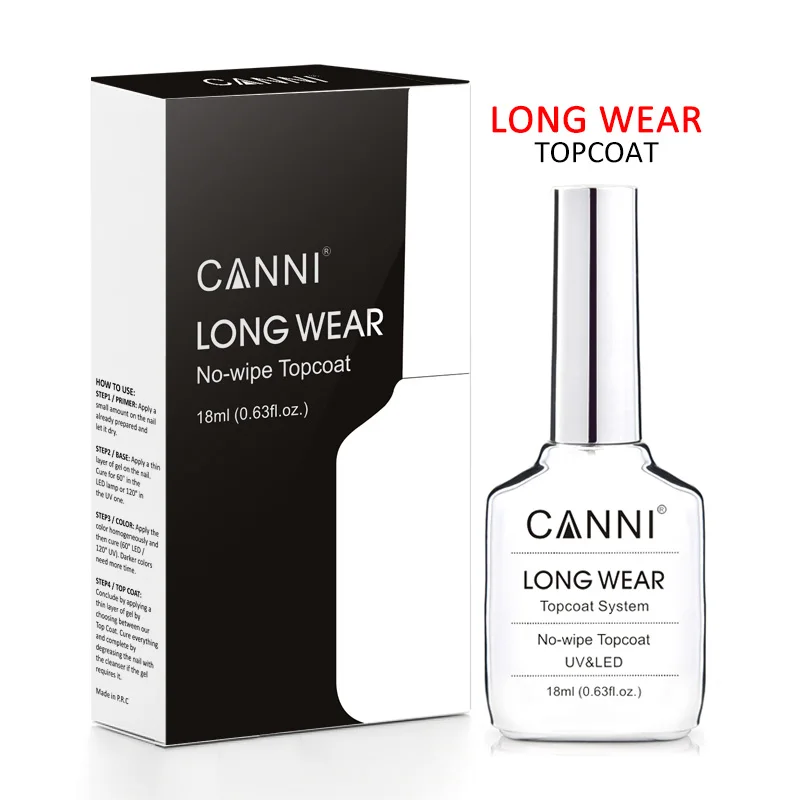 LongWear Topcoat CANNI Новинка 18 мл длинное пальто без протирания не очищающее алмазное супер яркое глянцевое верхнее покрытие Обновлено, чем закаленное верхнее покрытие - Цвет: LongWear Topcoat