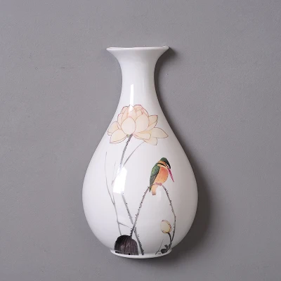 Lotus ceramics декоративные тарелки настенные украшения китайская Декоративная посуда ремесла домашний ТВ фон настенные Подвески - Цвет: vase plate