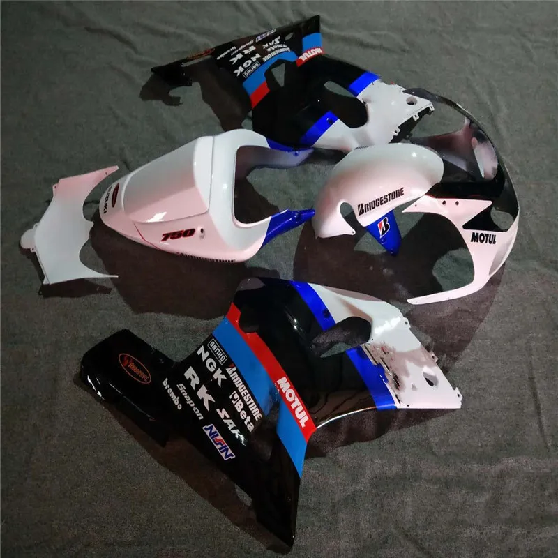 Мотобайк комплект подходит для Suzuki GSX R600 GSXR750 K1 2001 2002 2003 белый черный обтекатели GSXR