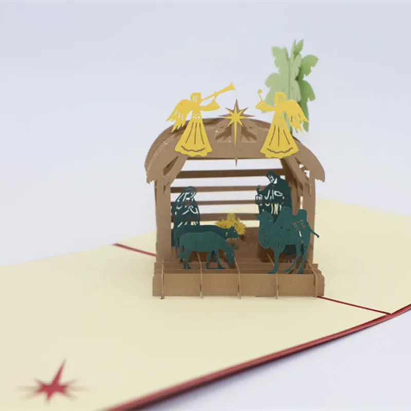 Ручной Киригами 3D Pop up высокого качества милые пустыне верблюд открытка рождении