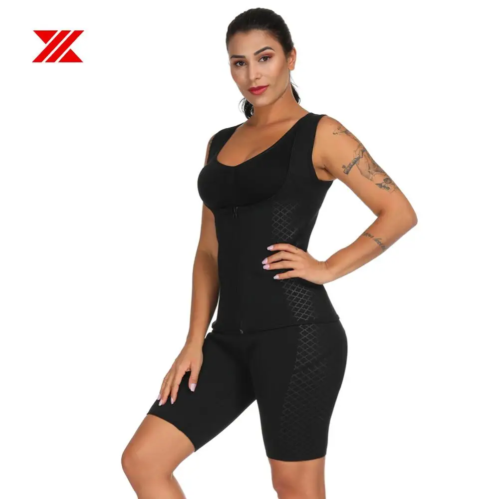 Женский трикотажный жилет HEXIN 2 шт. один комплект для сауны похудения|Топы| |