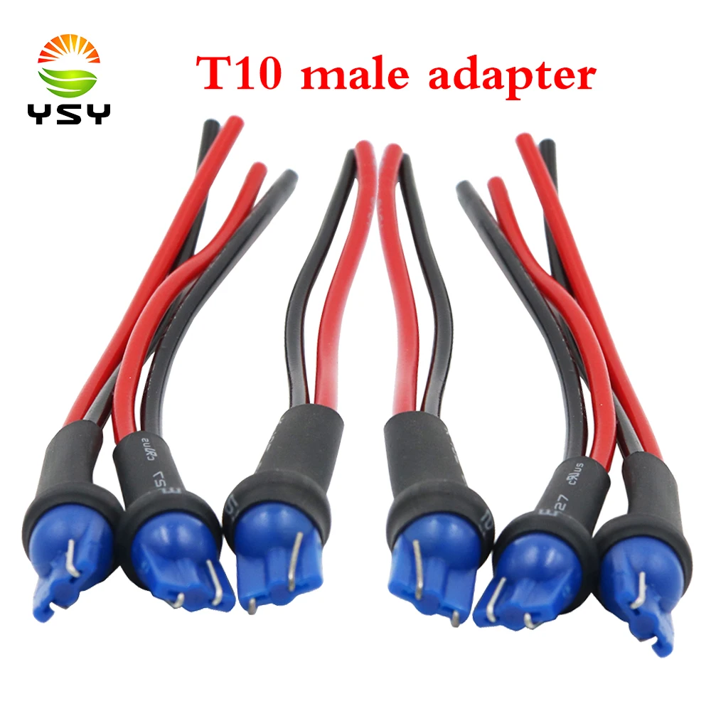 YSY 100 шт. T10 W5W держатели для розеток мужской автомобильных фар в сборе штепсельная